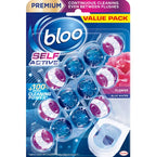 Bloo Self Active Triple Toilet Rim Block & Bowl Cleaner, Flower, 3 x 3 Pack