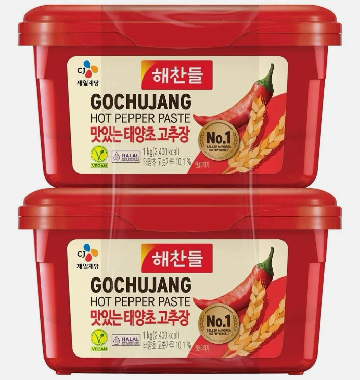 CJ Haechandle Gochujang Hot Red Chilli Pepper Paste Medium Hot in 2 Tube 1kg