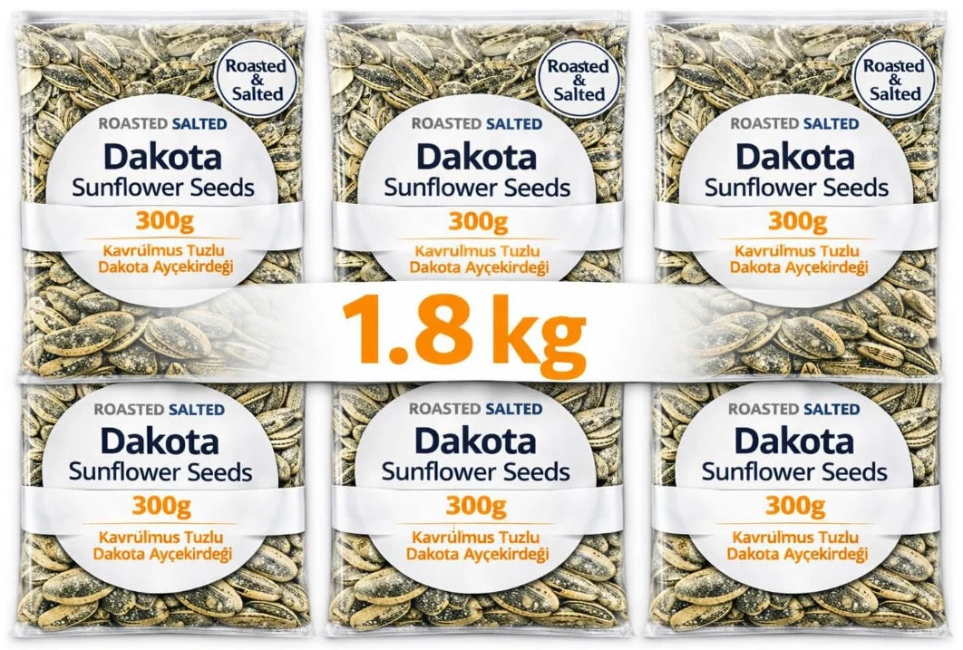 Bodrum Dakota Roasted and Salted Sunflower Seeds, 300g Pack of 6