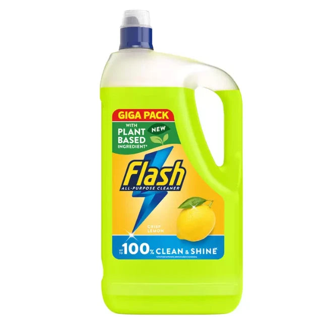 Flash Lemon All Purpose Liquid Cleaner, 5L Pack of 2 Bottles