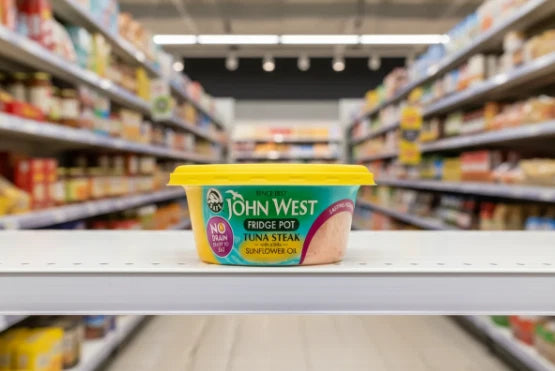 12 x John West No Drain Fridge Pot Tuna Steak with a Little Sunflower Oil 110g
