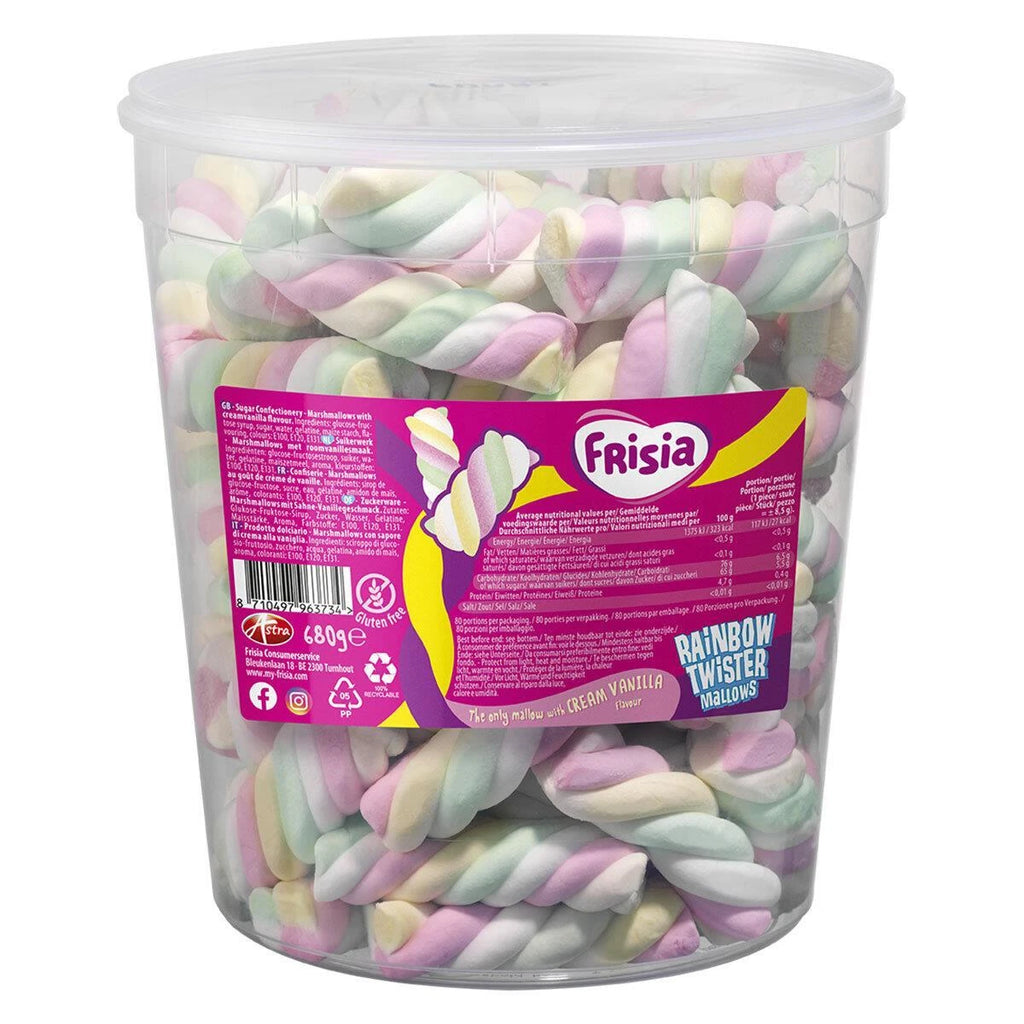 Frisia Rainbow Twister Mallows Drum 680g & Frisia Astra Flying Saucers, 375g