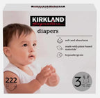 Kirkland Signature Baby Diapers Size 3 Nappy 7-13kg Breathable Pack 222 Nappies