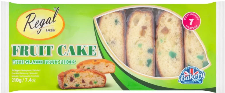 Regal Bakery Fruit Cake with Glazed Fruit Pieces 210g (Pack of 2)