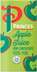 Princes Apple Juice From Concentrate 100% Pure Juice Carton Box Pack 27 x 200ml