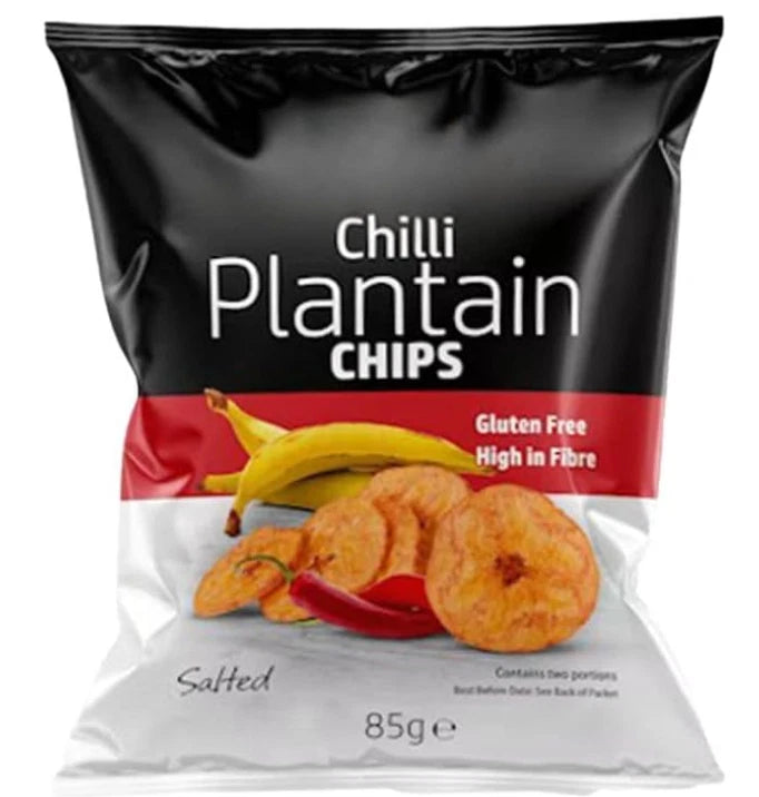 Grace Chilli Plantain Chips Salted 85g x 9 Gluten Free, High in Fibre, Vegan