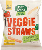 Eat Real Crisps Veggie Straws Chips Vegan Kale Tomato Spinach Box 24 Bags x 20g
