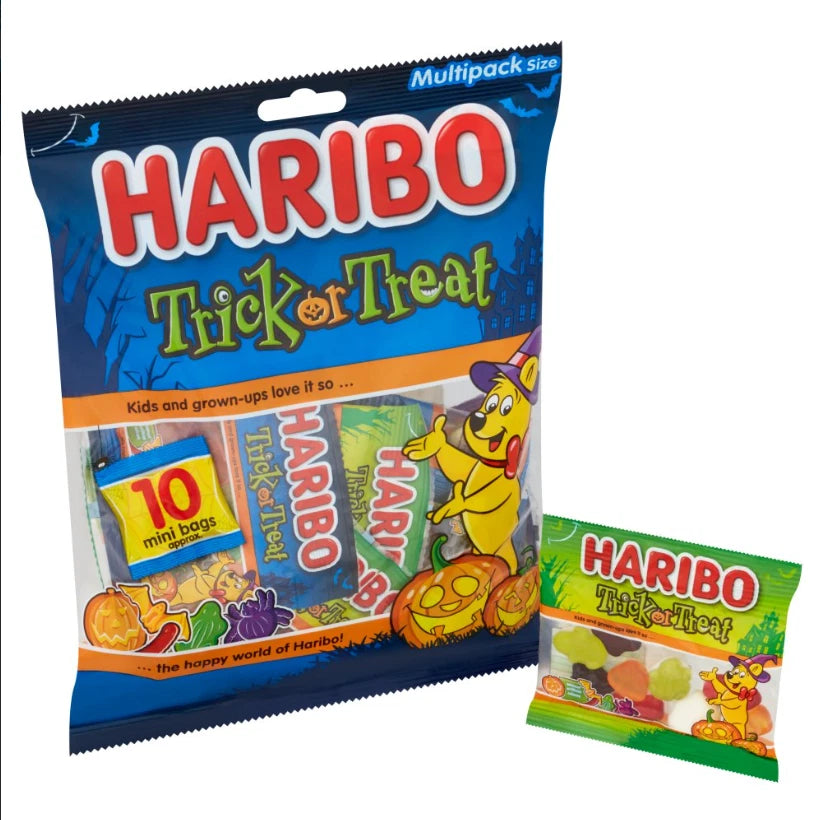 Haribo Halloween Trick or Treat Fruit Flavour Jelly & Foam Sweets 10 x 16g