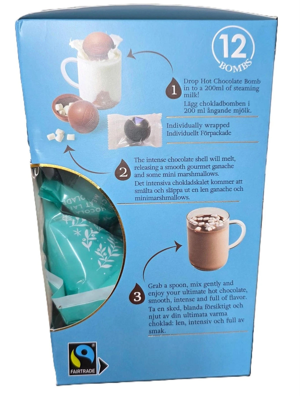 Deavas Belgian Milk Hot Chocolate Bombs with Mini Marshmallows, 420g, Pack of 12