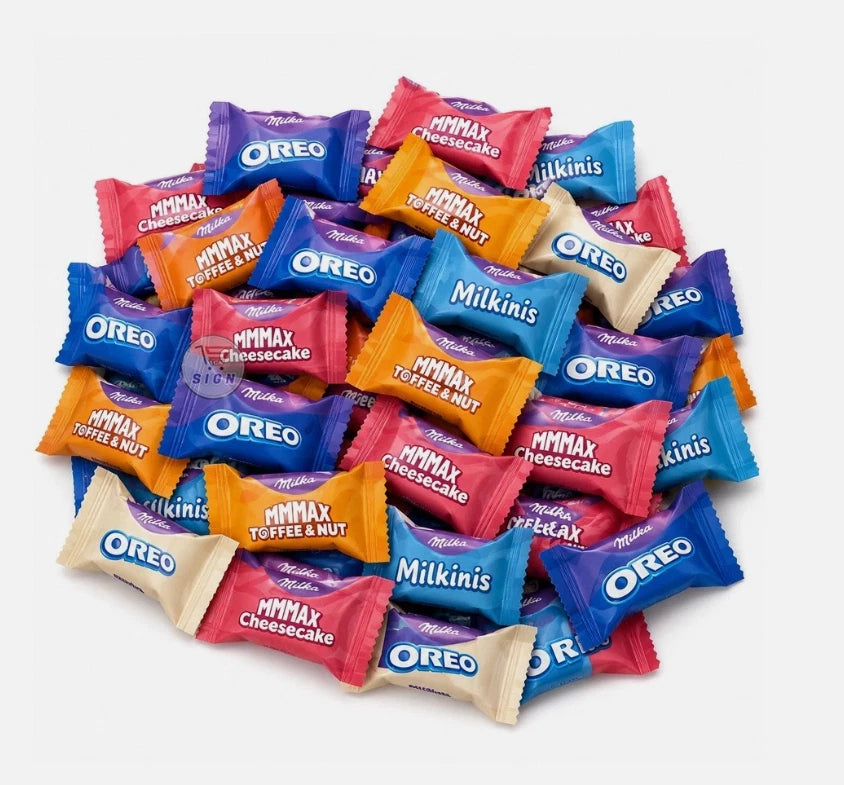 Milka Favourites Assortment Chocolates MMMAX Oreo Milkinis 108Pcs Mix Pack 1kg