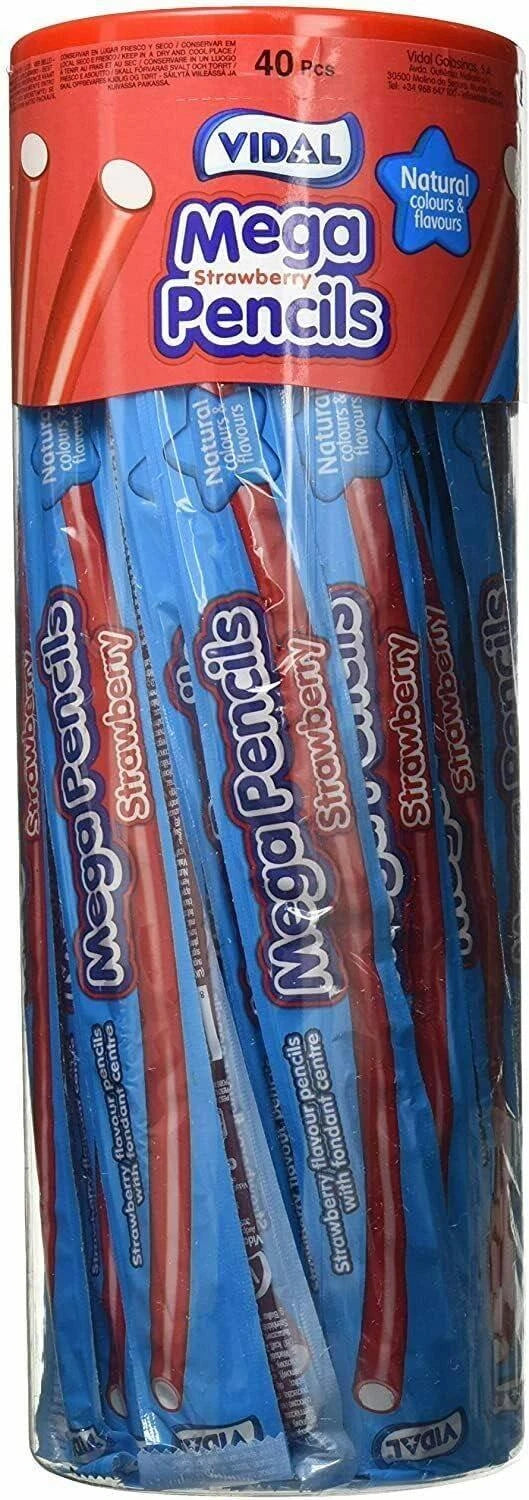 Vidal's Strawberry Mega Pencil, 40 x 23g