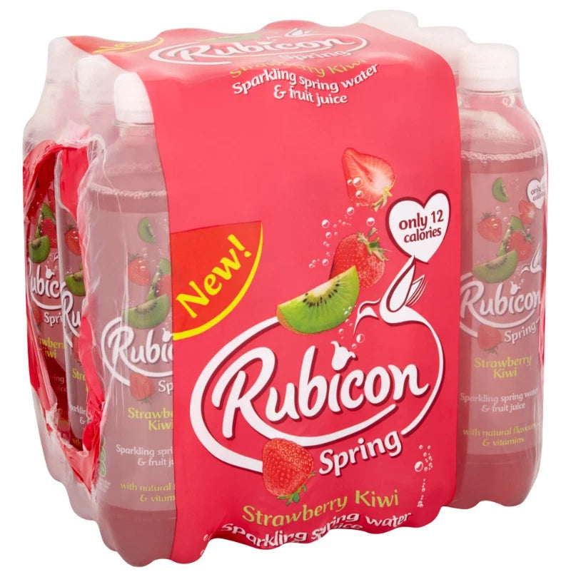 Rubicon Spring Strawberry Kiwi Sparkling Water Bottle 500ml x 12