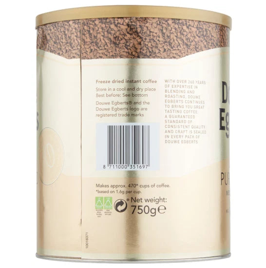 Douwe Egberts Pure Gold Coffee Tin Instant Medium 750g
