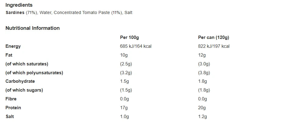 John West Sardines in Tomato Sauce 120g Pack of 12