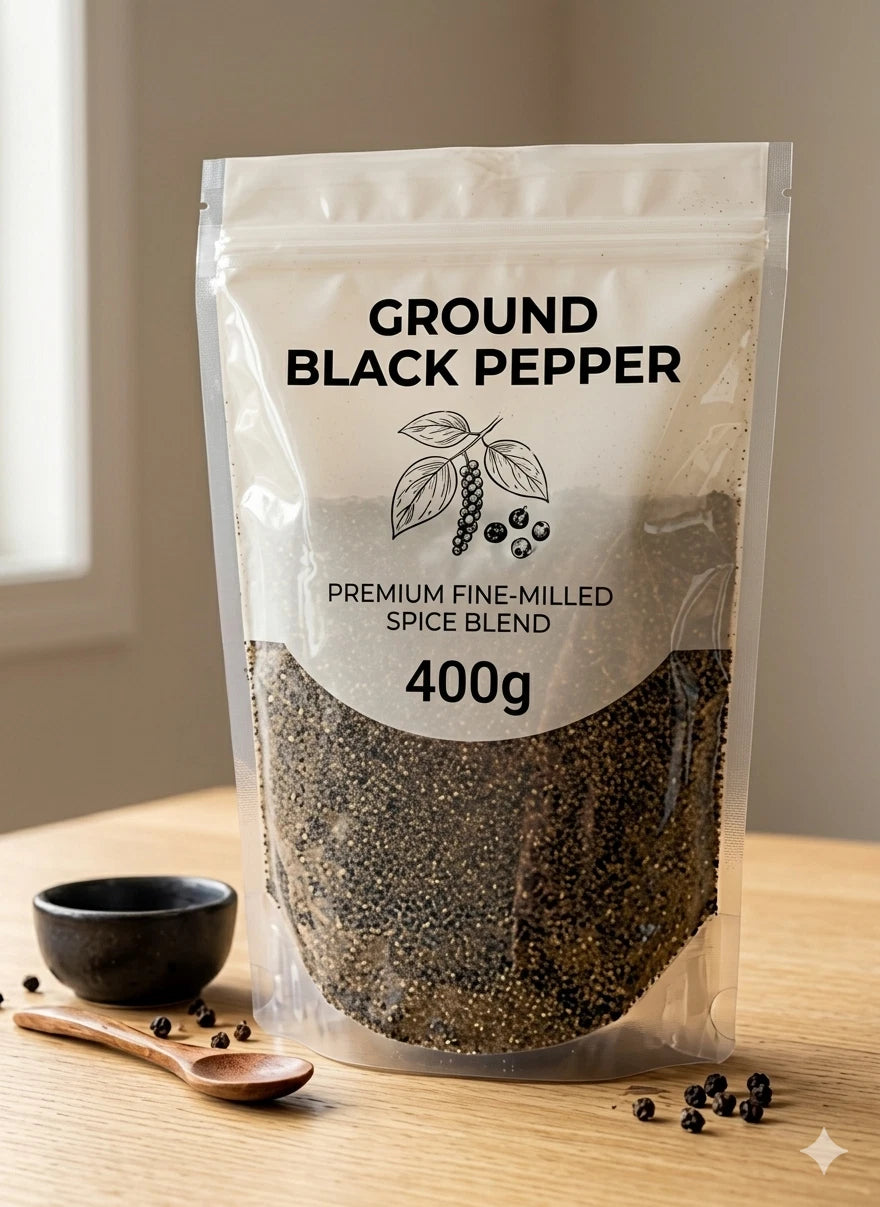 Ground Black Pepper Powder 100% Pure 400g Bag