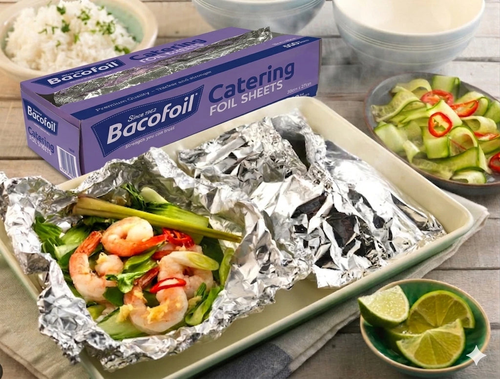 Catering Foil Sheets, Easy wrap Single foil Sheets, 500 Sheets 30cm x 27cm