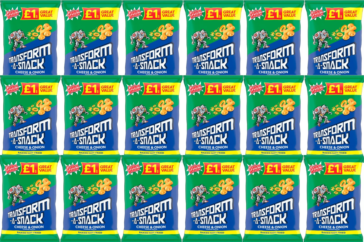 Golden Wonder Transform-A-Snack Cheese & Onion Flavour Snacks 56g x 18