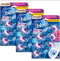 Bloo Self Active Triple Toilet Rim Block & Bowl Cleaner, Flower, 3 x 3 Pack
