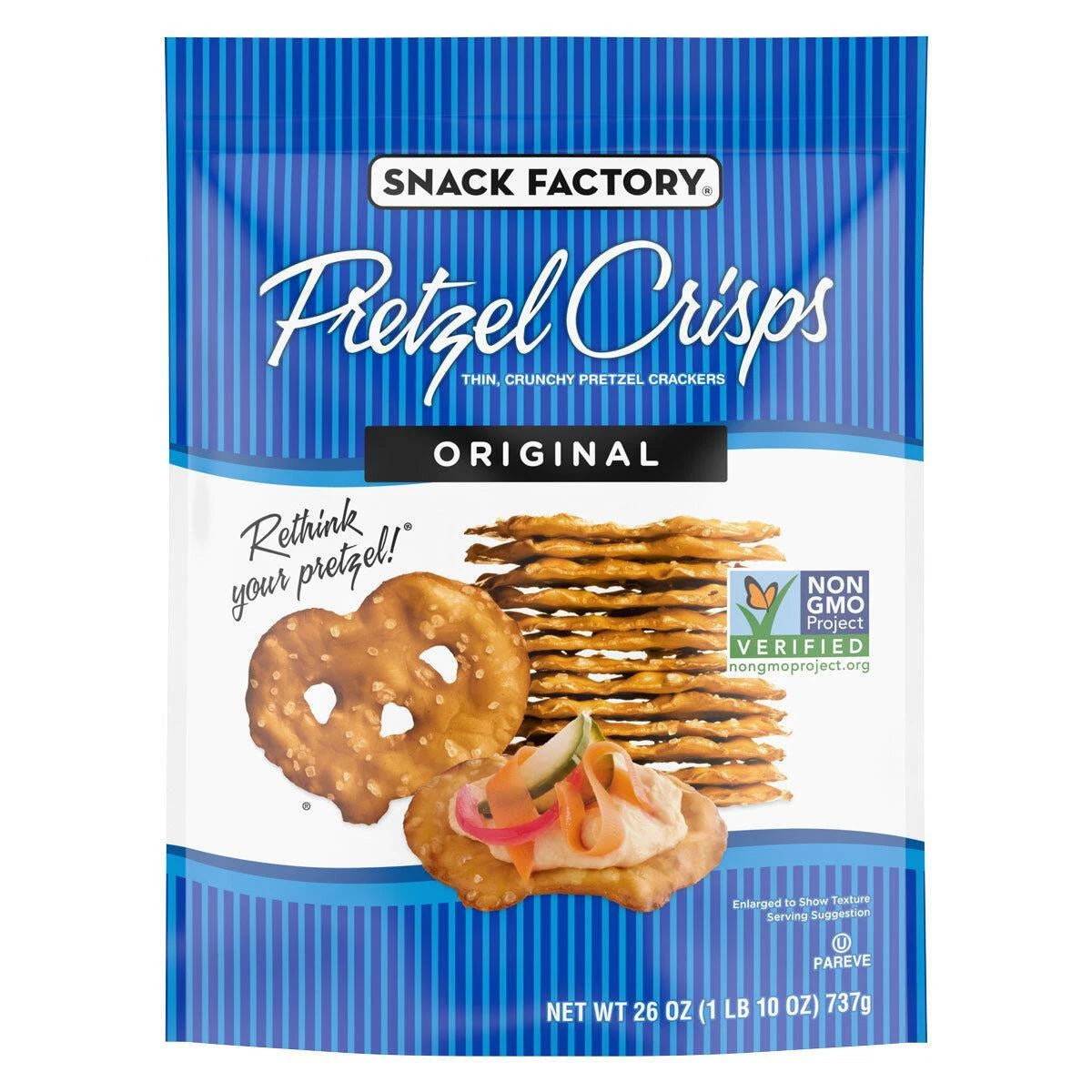 Snack Factory Pretzel Crisps Original, Snack Factory Pretzel Crisps 737g