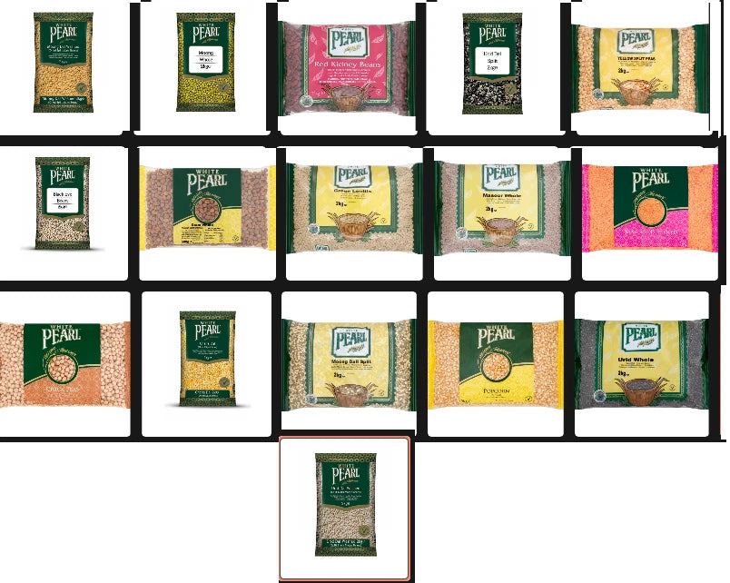 White Pearl Lentils 2 kg Chana Dall Masoor Whole Urid Dall Moong Dall Masoor