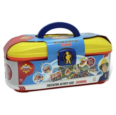 Fireman Fire Station Activity Case with Figures, Vehicles, Playmat Accessories