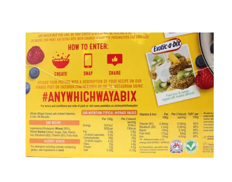 Weetabix Original Pack of 48 x 2 Biscuits – 100 Percent Wholegrain & High Fibre