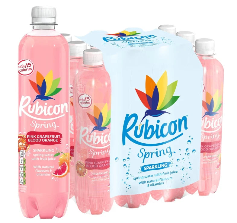 Rubicon Spring Pink Grapefruit Blood Orange Sparkling Spring Water 500ml x 12