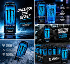Monster Nitro Blue Flash Energy Drink 500ml Pack of 12
