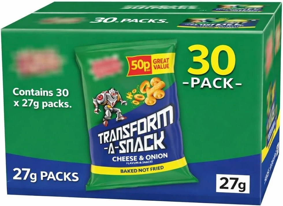 Golden Wonder Transform-A-Snack Cheese & Onion Flavour Snacks 27g Pack of 30