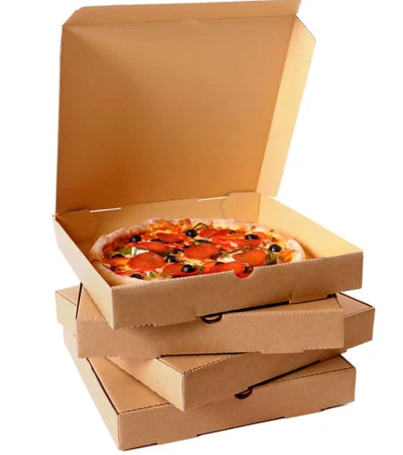 11" Brown Premium Quality PIZZA BOX Take Away Fast Food Printed Pack of 90