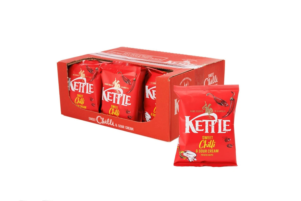Kettle Potato Chips 12 Pack Box 130g per Pack Sea Salt & Black Pepper, Mature Ch