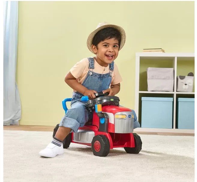 VTech 3-in-1 Kids Ride-On Tractor, Push-Along Mower and Driver Ages 2+