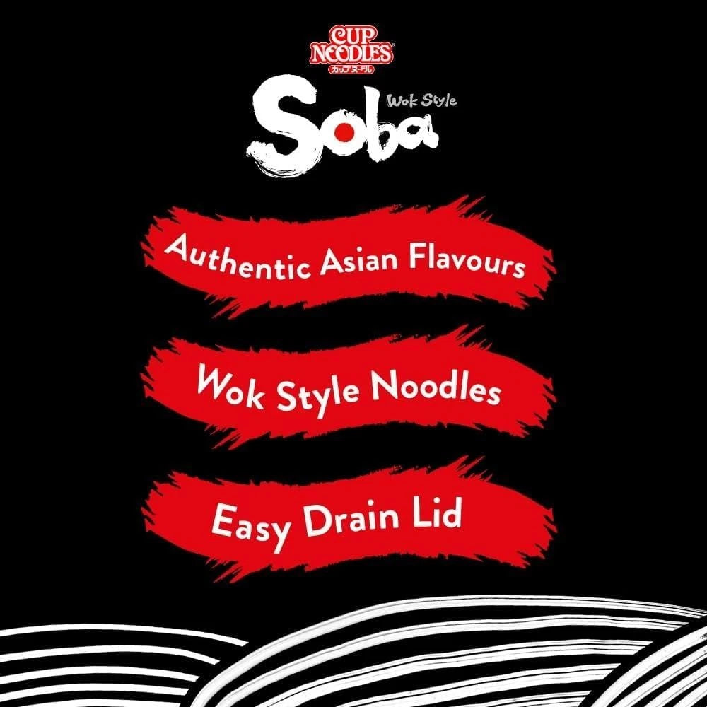 Nissin Soba Classic Instant Wok Style Noodles 90g Pot (Pack of 8)
