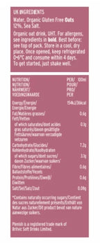 Plenish Organic Unsweetened Oat Milk 1L (Pack of 8)