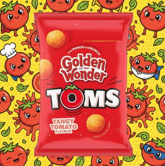 Golden Wonder Tangy Tomato Flavour Toms 22g Pack of 36