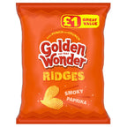 Golden Wonder Ridges Smoky Paprika 57g Pack of 18