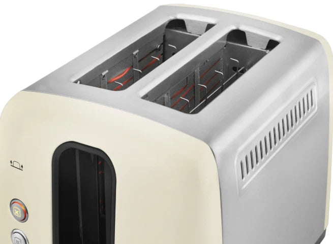 Beko TAM7201 Traditional 2 Slot Toaster In Cream