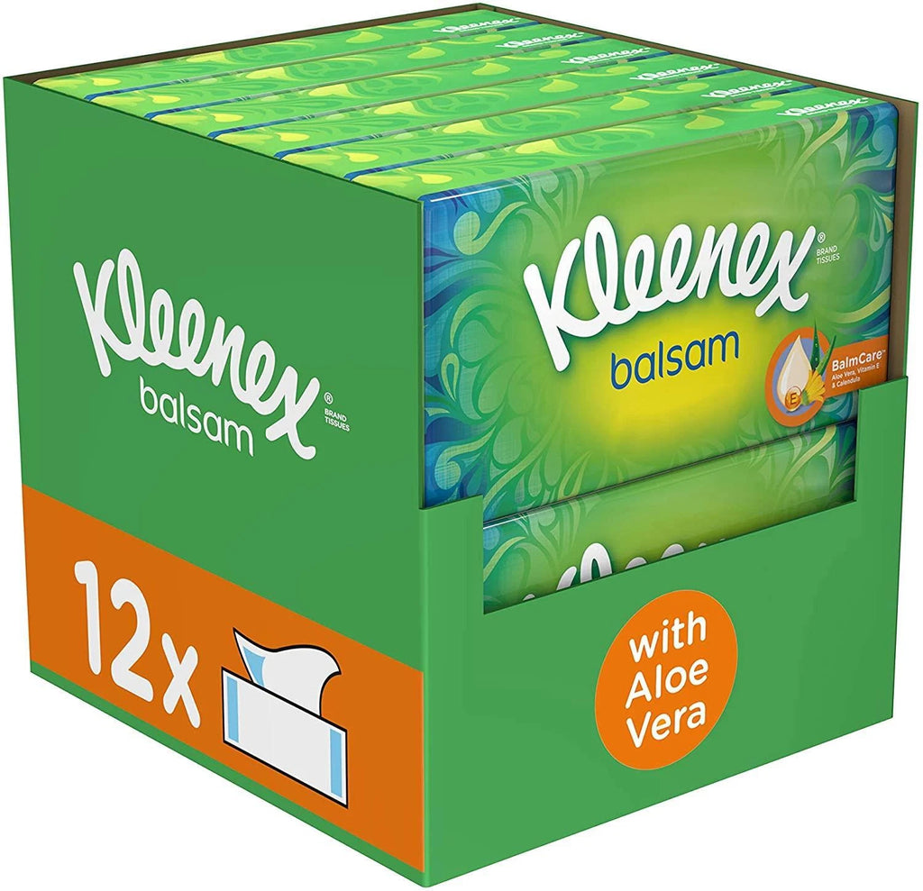 4 x Kleenex Balsam Facial Tissues - Pack of 6 Tissue Boxes
