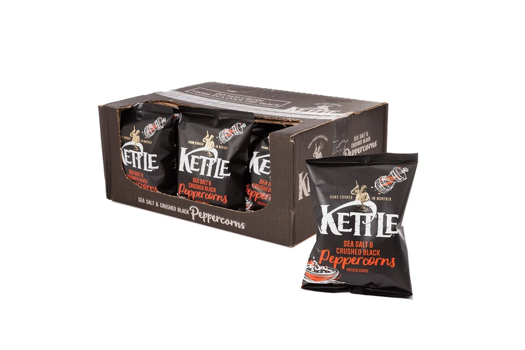 Kettle Potato Chips 18 Pack Box 40g per Pack Sea Salt & Black Pepper, Mature Ch