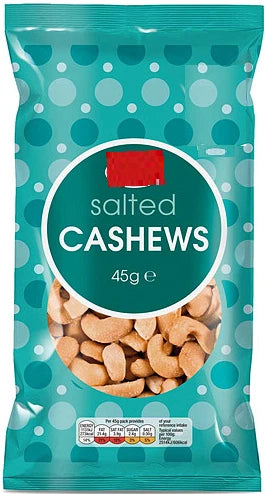 Bestin Salted Cashews 12 x 45g Pure Nuts for Snacking, Meals and Cooking
