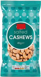 Bestin Salted Cashews 12 x 45g Pure Nuts for Snacking, Meals and Cooking