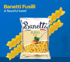 Banetti Burgu Fusilli 500g Pasta Made with 100% Durum Wheat Semolina 5 Pack