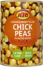 KTC Chick Peas in Salted Water Cooked Chickpea Tin Can Ready to Use Pack 12x400g