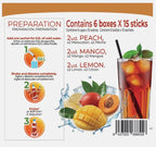 Castello Iced Tea 3 Mix Flavours Peach Lemon Mango Sachets Sticks Pack 6 x 45g