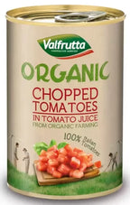 Valfrutta Organic Chopped 100% Italian Tinned Tomatoes 400g - 12 Tin Pack