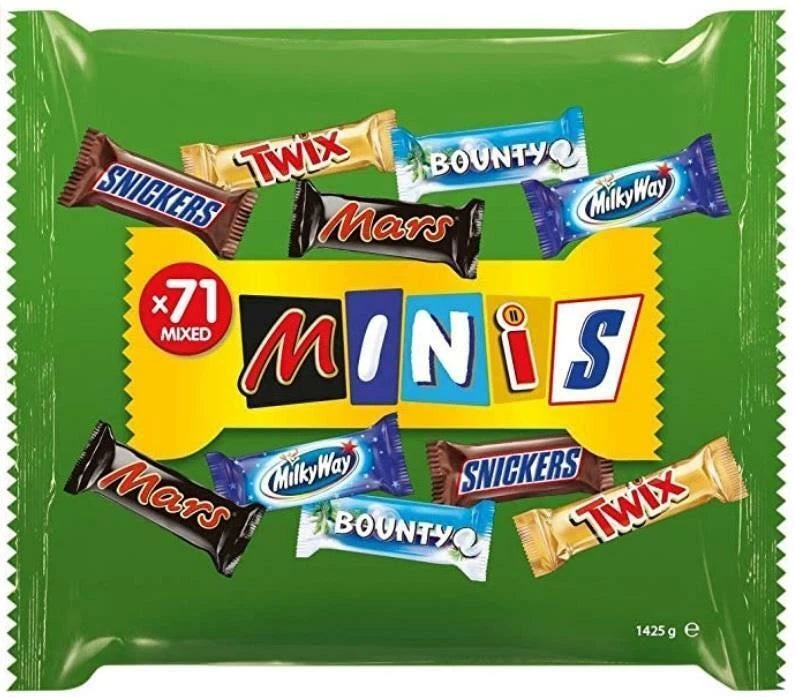Mars Super Fun Size Mix (71 bars) Snickers, Twix, Mars, Milky Way, Bounty