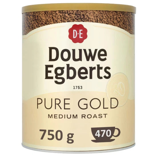 Douwe Egberts Pure Gold Coffee Tin Instant Medium 750g