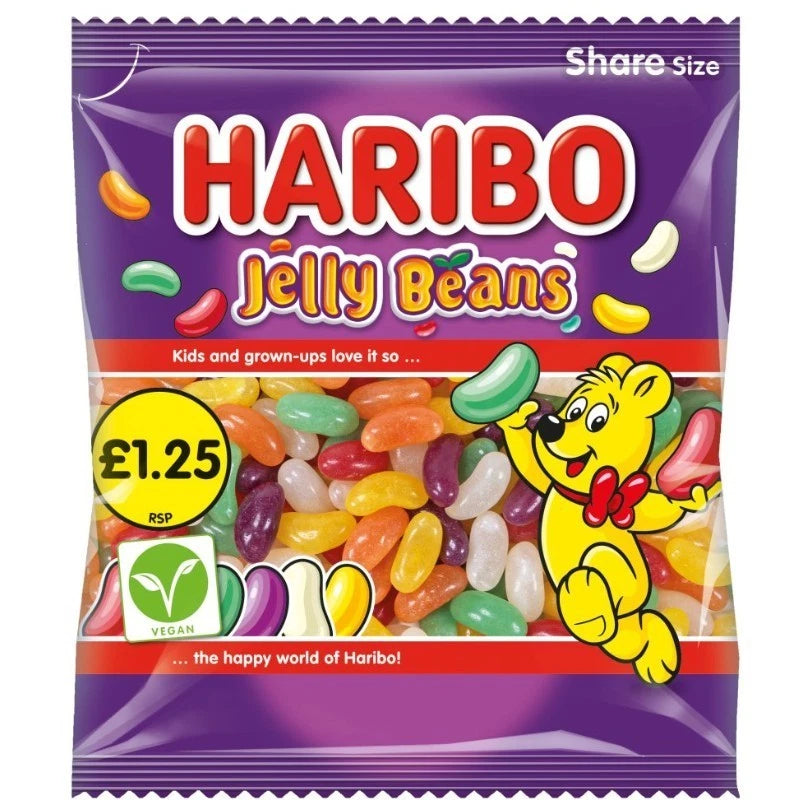 Haribo Share Bags 140g Fruity Fizzy Gummy Jelly Sweets Assorted Flavours 12 Pack