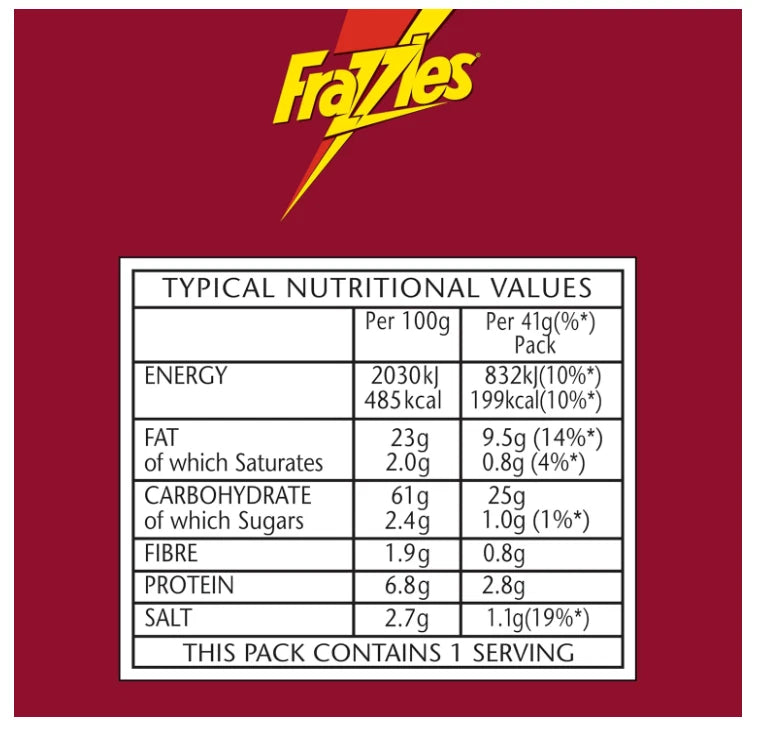 Smiths Frazzles Bacon Crisps 41g Pack of 30