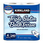 Kirkland Signature Triple Satin 3-Ply Toilet Tissue 240 Sheets Pack of 20 Rolls